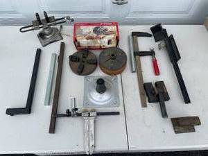 lot 126 image: Assorted Lathe Accessories and Clamps Lot