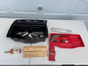 lot 42 image: Assorted Drilling and Attachment Tools with Storage Box