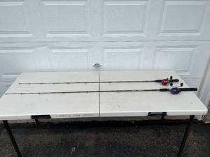 lot 190 image: Lot of 2 Fishing Rods Browning Silaflex & Berkley Lightning Rod with Zebco Reels