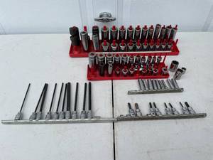 lot 157 image: Mixed Socket Set with Long Allen Wrenches and Various Attachments