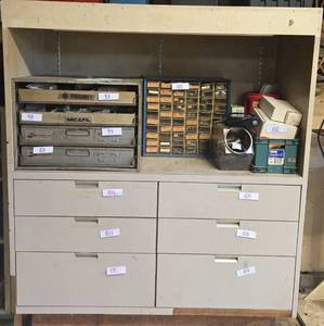 lot 111 image: Gray Storage Cabinet ONLY