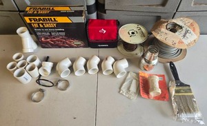 lot 117 image: Mixed Lot of Worm Bedding, PVC Fittings, Electrical Cables, and More