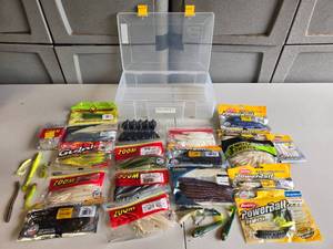 lot 179 image: Lot of Assorted Fishing Baits & Lures with Storage Box