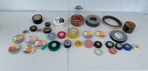 lot 322 image: Assorted Adhesive Tape Lot - Electrical, Duct, and More