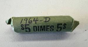 Full Roll (50) Silver Roosevelt Dimes