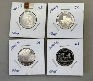 4 2004 S Silver Washington State Quarters
