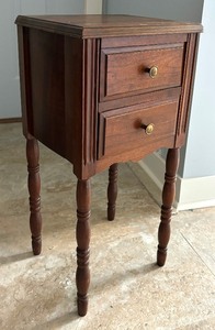 lot 226 image: Petite Vintage Accent Table with Two Drawers