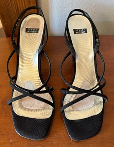 lot 235 image: Stuart Weitzman Quadro Black Peas Shoes