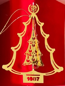 lot 238 image: Three 24k Gold Finished Ornaments by Cadillac Years 1986, 1987 and 1988