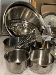 lot 134 image: One Stop Kitchen Baking Shop, Stacking Bowls, Baking Sheets, Cooling Racks and So Much More