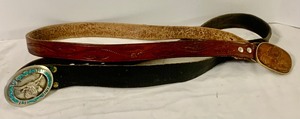 lot 119 image: Awesome Vintage Belts with Buckles One with Natural Turqoiuse Accents