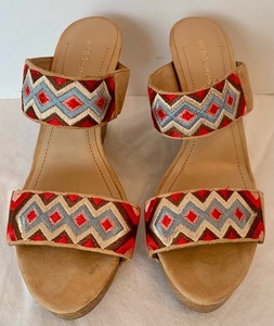 lot 103 image: BCB Generation Carmyn Aztec Print Wedge Sandals