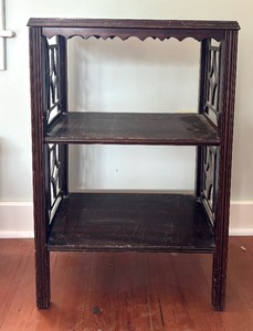 lot 249 image: Vintage Mahogany Three Tiered Shelf