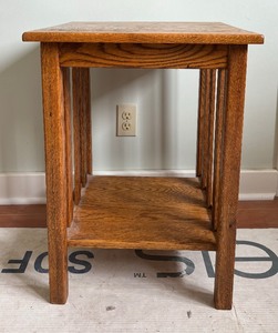 lot 267 image: Wooden Mission Style Accent Table