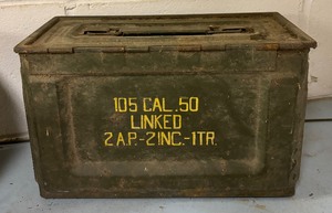 lot 297 image: Three Vintage Metal Ammunition Boxes