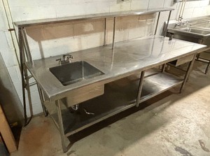 lot 28 image: Commercial Stainless Steel Sink and Prep Area #1