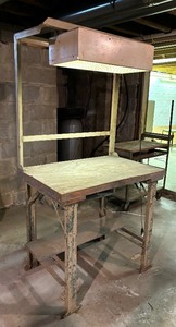 lot 355 image: Vintage Work Bench with Top Light