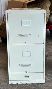 lot 403 image: Two Drawer Metal File Cabinet