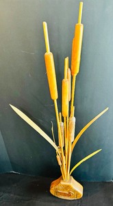 lot 69 image: Wooden Vase with Wooden Sticks and Leaves