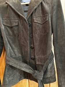 lot 95 image: Gorgeous Ann Taylor Brown Suede Blazer  Jacket with Tie