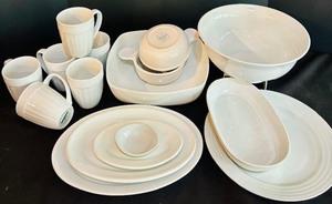 lot 302 image: Beautiful Grouping of Platters, Trays, Mugs by Corning Ware, Threshold, Shemango, Alfred Meakin LTD and More
