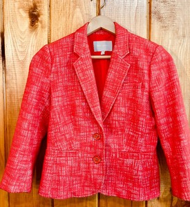 lot 305 image: Beautiful Orange and White Blazer by Banana Republic