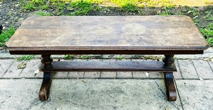lot 372 image: Vintage Dark Wood Console Table
