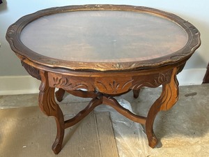 lot 216 image: Vintage Carved Wooden Accent Table