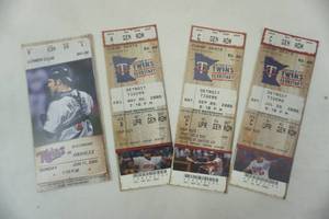 lot 108 image: Joe Mauer and other MN Twins ticket stubs