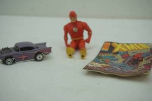 lot 132 image: X man The Flash figurine and 1976 Matchbox car and more