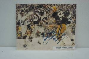 lot 137 image: Viking signed picture Chuck Foreman