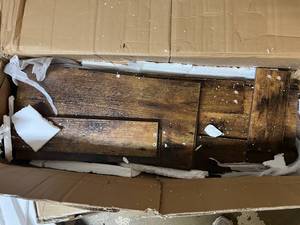 lot 6 image: Wood Literature Organizer with 2 Drawers
