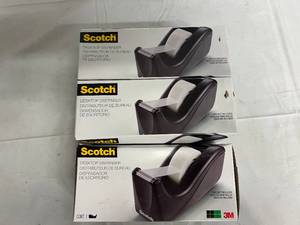 lot 13 image: 3 Scotch Desktop Tape Dispensers