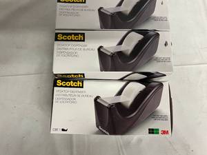 lot 15 image: 3 Scotch Desktop Tape Dispensers