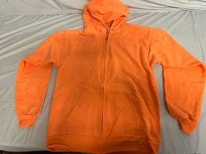 lot 83 image: 6 Orange Zip Up Hooded Sweatshirts - Small