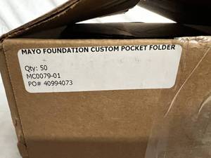 lot 102 image: 50ct of May Custom Pocket Folders