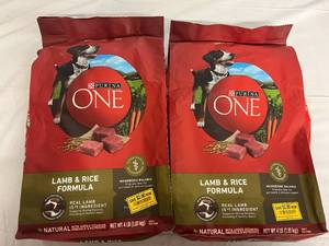 lot 130 image: 2 Bags of Purina One Lamb and Rice Dog Food