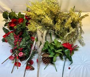 Large Bunch of New Pinecones,Berries, Frosted Cyprus Picks