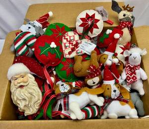 Box Full New of Soft, Stuffed or Felt Ornaments