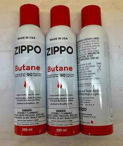 3x 290ml Zippo Butane