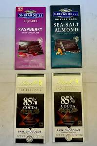 2x Ghiradelli Bars & 2x Lindt Excellent Dark Chocolate