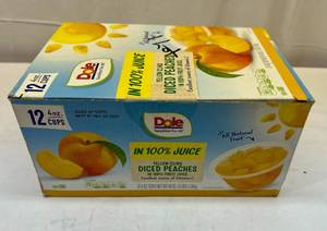 12pk 4oz Cups Dole Diced Peaches