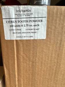 100x 2.75oz InVitamin Active Charcoal Tooth Powder-Citris