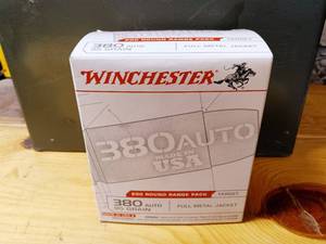 Box of 200 Cartridges Winchester 380 Auto 95gr FMJ