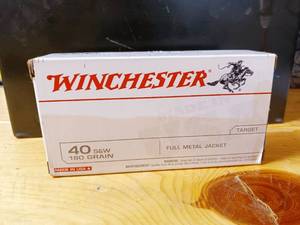 Box of 50 Cartridges .40 S&W Winchester 180gr FMJ