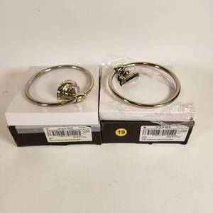Signature Hardware Lot of 2 Chrome Round Towel Rings