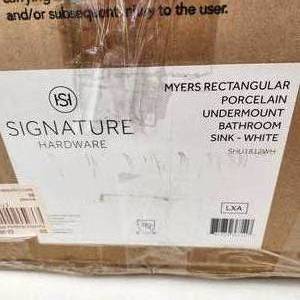 Signature Myers Rectangular Porcelain Undermount Bathroom Sink White