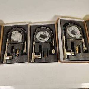 Lot of 3 OWOFUN Brush Nickel Kitchen Faucets