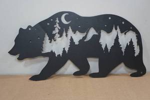 lot 51 image: Laser Cut Steel MN Black Bear