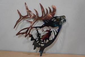 lot 52 image: Laser Cut Steel Elk Head